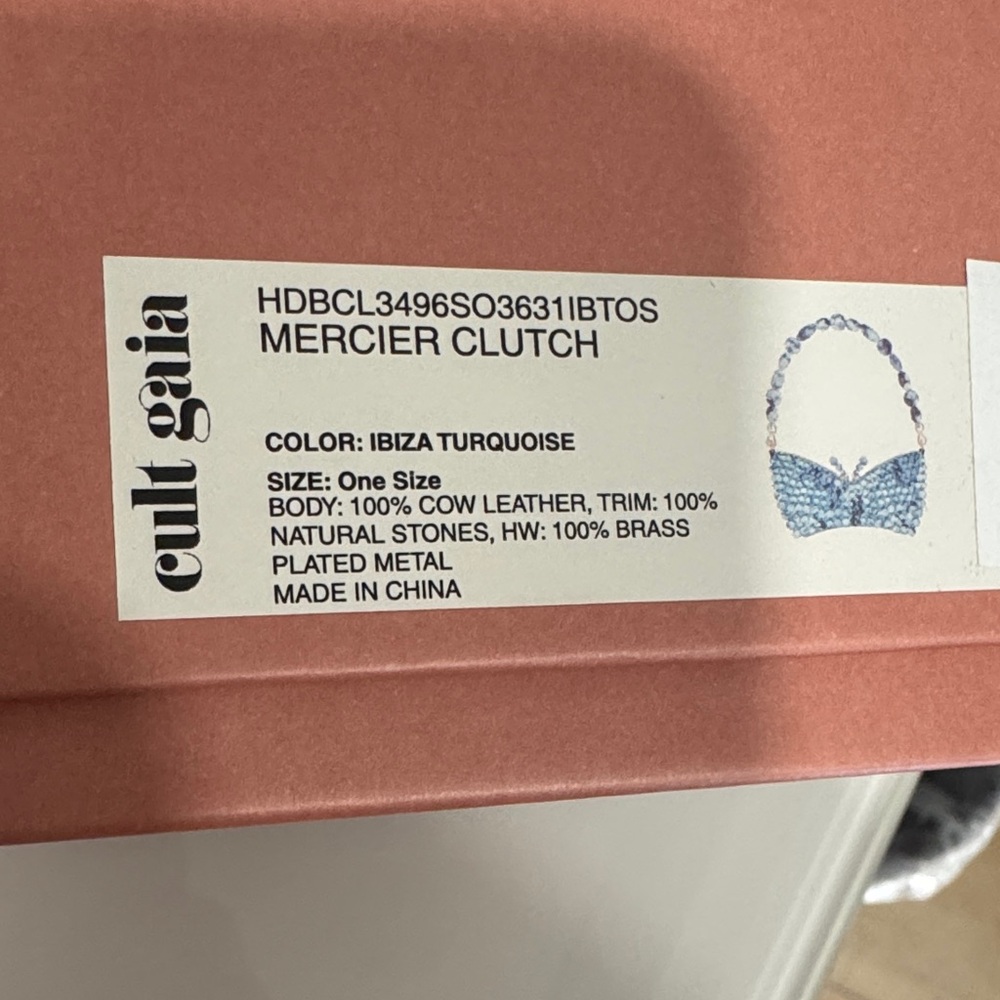 cult gaia Turquoise Beaded Mercier Shoulder Bag with box + dustbag - Picture 12 of 13